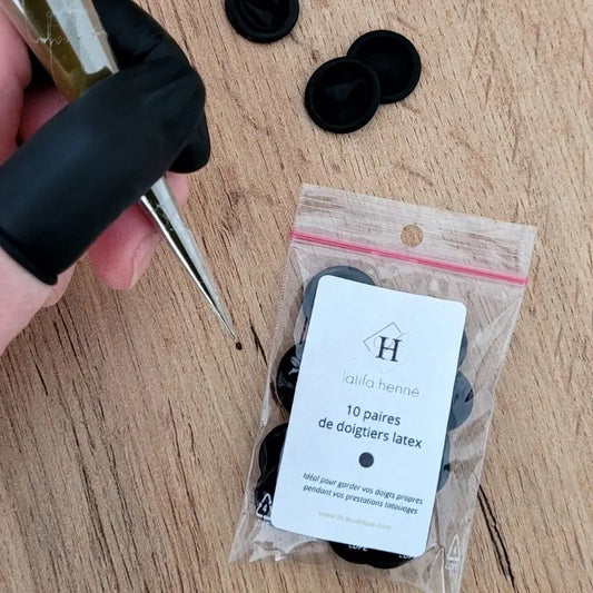 Lot de 10 paires de doigtiers en latex – Protection doigts pour henné et jagua