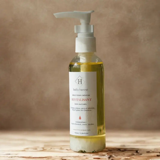 Kit henné pou cheveux mi-longs à longs - soin huile et gants inclus