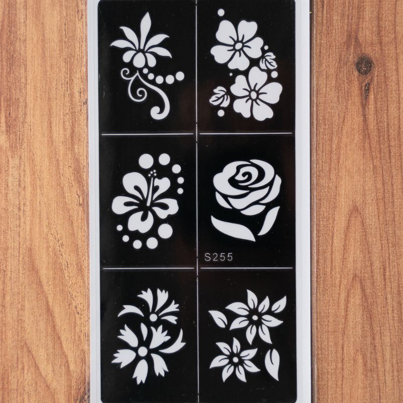 Kit de tatouage éphémère - Pochoirs fleurs variées
