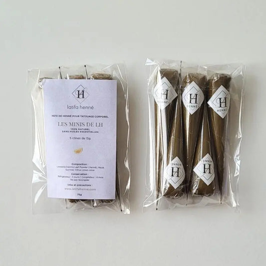 Les Minis de LH – Cônes de henné 15 g avec jus de citron – (lot de 5)