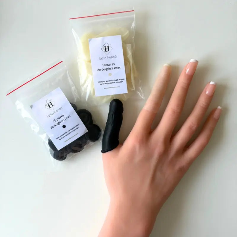Lot de 10 paires de doigtiers en latex – Protection doigts pour henné et jagua