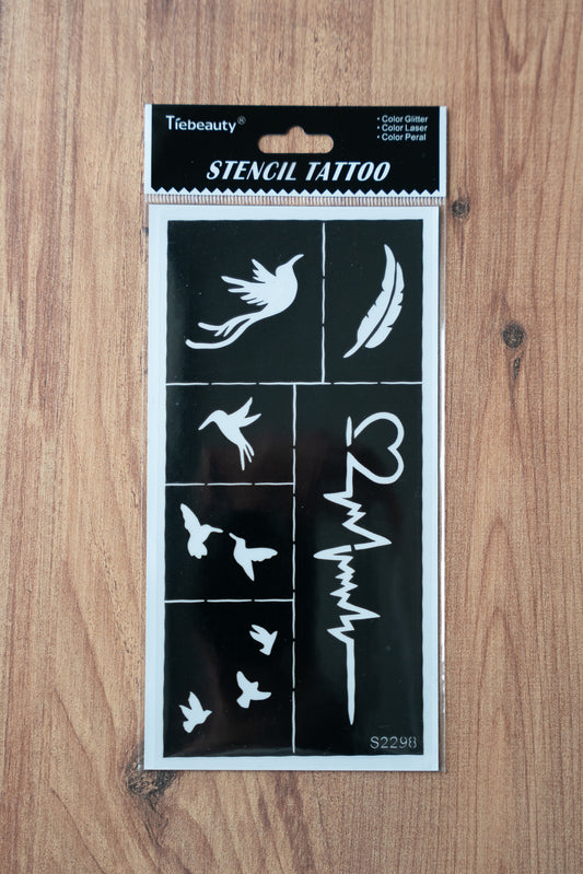 Lot de 5 pochoirs - Tatouage éphémère DIY