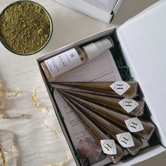 Box Pro Henné – 5 Cônes, Sealant & Fiches Conseils